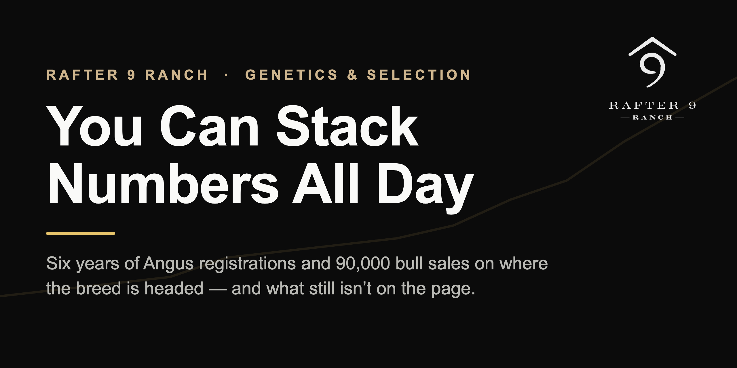 Rafter 9 Ranch feature: You Can Stack Numbers All Day